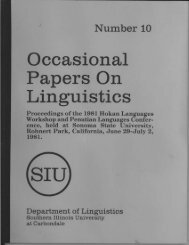 Occasional Papers On Linguistics - Linguistics - University of ...