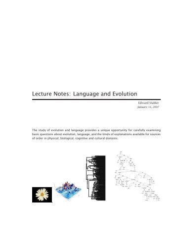 Lecture Notes: Language and Evolution - UCLA Department of ...