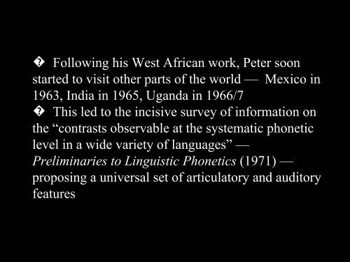 Peter Ladefoged and Phonetics in the Field - UCLA Department of ...