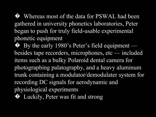 Peter Ladefoged and Phonetics in the Field - UCLA Department of ...