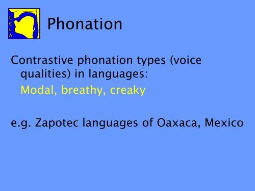 a variety of recent projects in our Phonetics Lab - UCLA Department ...