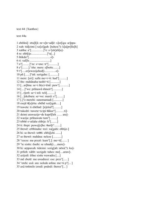 Lycian Corpus by H. Craig Melchert - UCLA Department of Linguistics