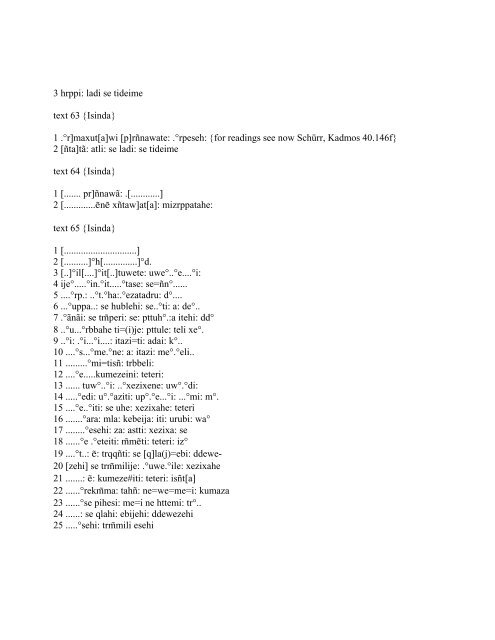 Lycian Corpus by H. Craig Melchert - UCLA Department of Linguistics