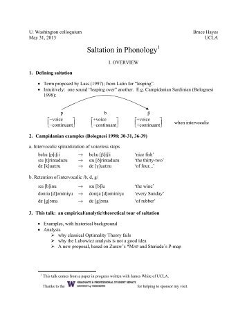 Saltation in Phonology - UCLA Department of Linguistics