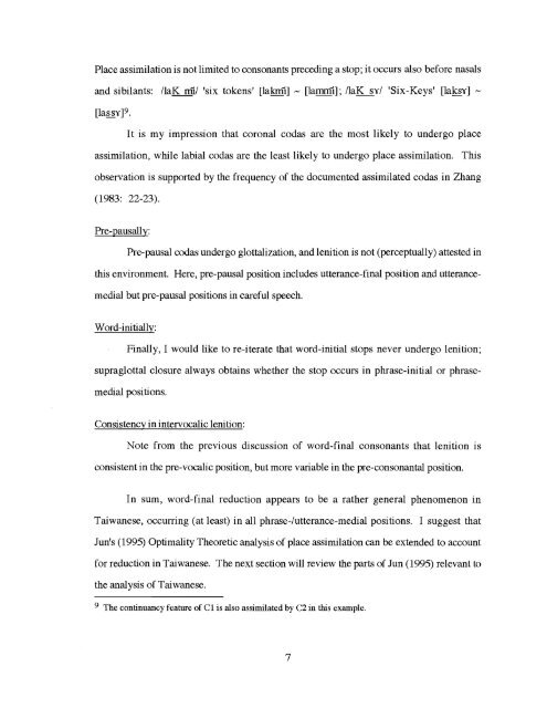 A Phonetically-Based Optimality Theoretic Account of Consonant ...