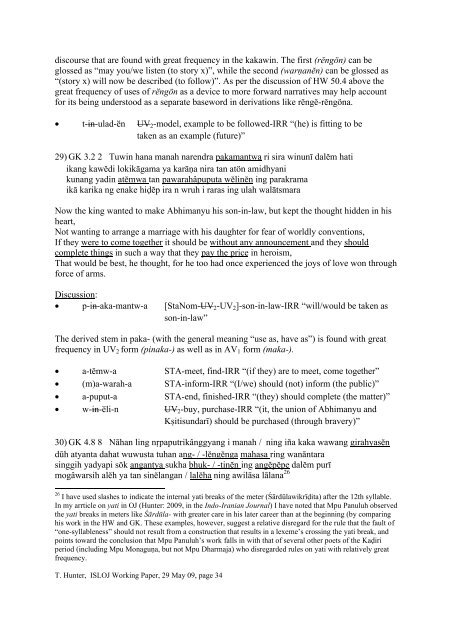 Working Paper on Irrealis, Imperative Mode and Complementation ...