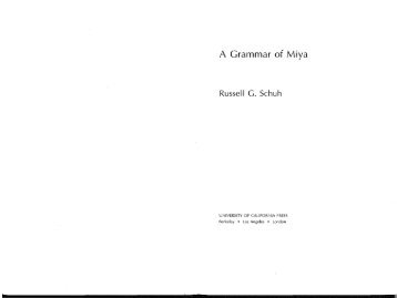 A Grammar of Miya - UCLA Department of Linguistics