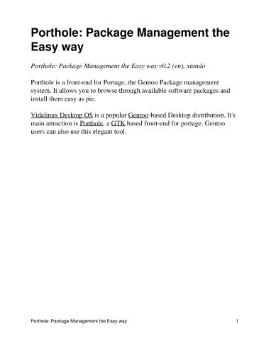 Porthole: Package Management the Easy way (Linux Reviews)