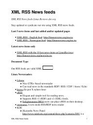 XML RSS News feeds (Linux Reviews)