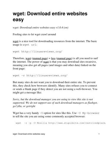 wget: Download entire websites easy - LinuxReviews