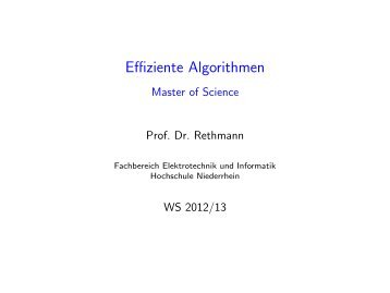 Randomisierte Algorithmen - Hochschule Niederrhein