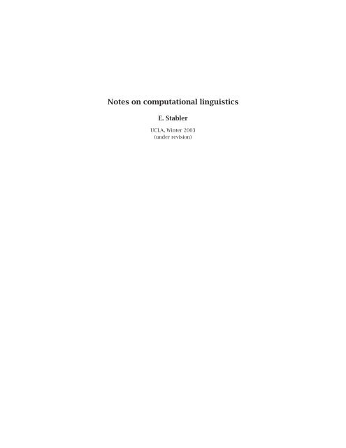 Notes on computational linguistics.pdf - UCLA Department of ...