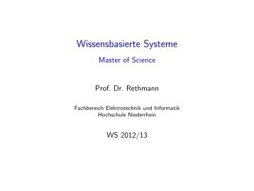 Wissensbasierte Systeme - Hochschule Niederrhein