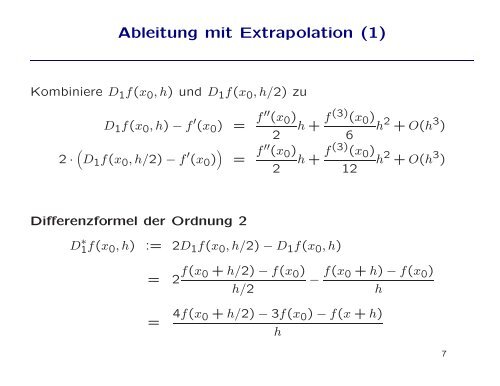 5. Numerische Differentiation und Integration