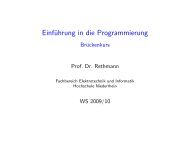 Einführung in die Programmierung - Hochschule Niederrhein