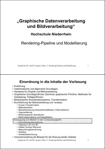 Thema 17: Rendering-Pipeline und Modellierung - Hochschule ...