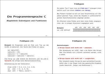 zusammengesetzte Datentypen und Funktionen