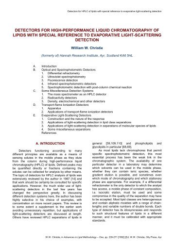 DETECTORS FOR HIGH-PERFORMANCE LIQUID ... - Lipid Library