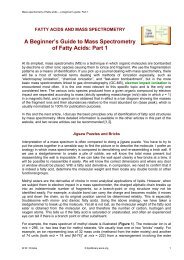 A Beginner's Guide to Mass Spectrometry of Fatty Acids - Lipid Library