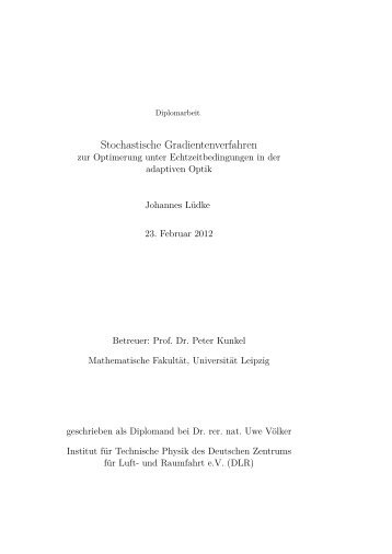 Stochastische Gradientenverfahren - Dokumentenserver Fakultät für ...
