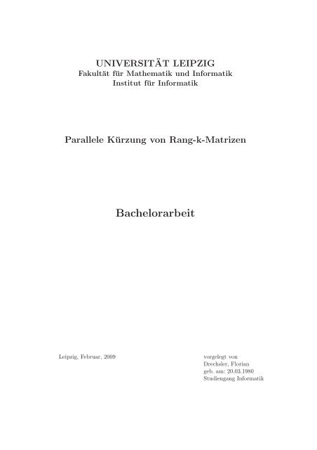 Bachelorarbeit - Dokumentenserver Fakultät für Mathematik und ...