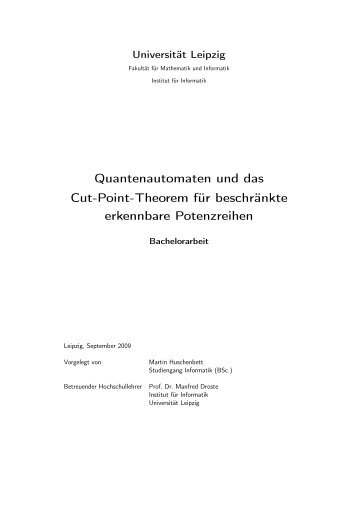 Quantenautomaten und das Cut-Point-Theorem für beschränkte ...