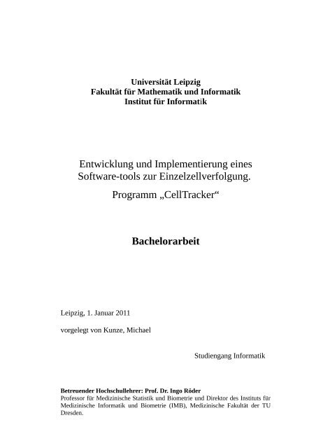 Bachelorarbeit - Dokumentenserver Fakultät für Mathematik und ...
