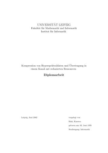UNIVERSIT¨AT LEIPZIG Diplomarbeit - Dokumentenserver Fakultät ...