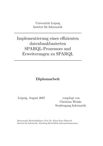 Implementierung eines effizienten datenbankbasierten SPARQL ...