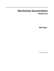 SQLAlchemy Documentation