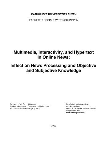 Multimedia, Interactivity, and Hypertext in Online News: Effect on ...