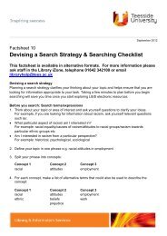 Devising a Search Strategy & Searching Checklist - Library ...