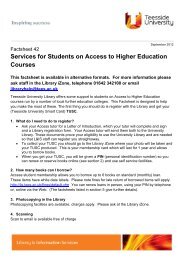 Services for Students on Access to Higher Education Courses