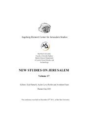 NEW STUDIES ON JERUSALEM Volume 17