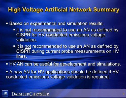 High Voltage Automotive EMC Component Measurements Using and