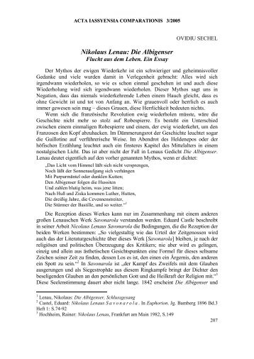 Nikolaus Lenau: Die Albigenser - literaturacomparata.ro