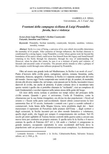Frantumi della campagna siciliana di Luigi Pirandello: favola, luce e ...
