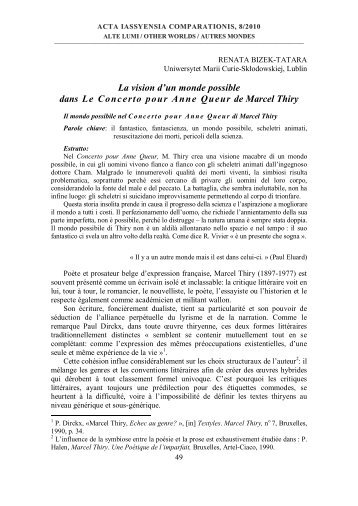 La vision d'un monde possible dans Le Concerto pour Anne Queur ...