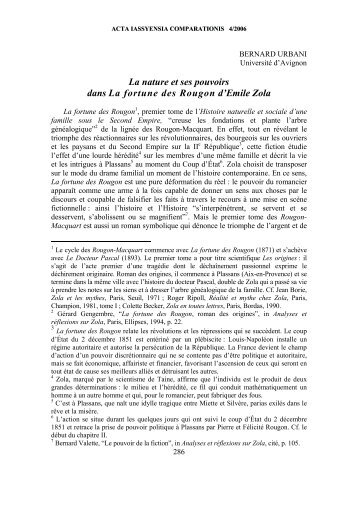 La nature et ses pouvoirs dans La fortune des Rougon d'Emile Zola