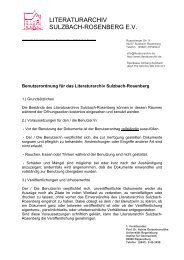 Benutzungsordnung - Literaturarchiv Sulzbach-Rosenberg