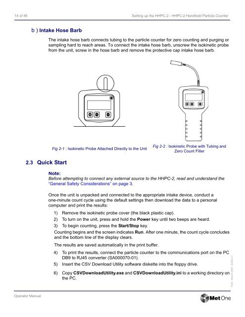 HHPC-2 Handheld Airborne Particle Counter Operator Manual