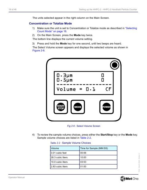 HHPC-2 Handheld Airborne Particle Counter Operator Manual