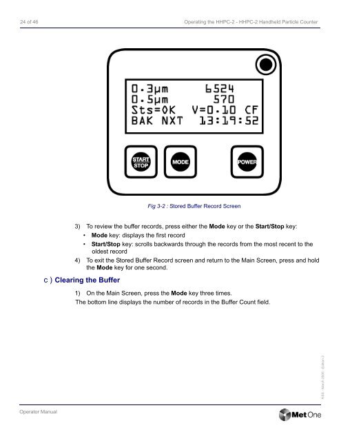 HHPC-2 Handheld Airborne Particle Counter Operator Manual