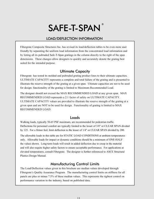 Safe-T-Span Fiberglass Pultruded Grating - Fibergrate Composite ...