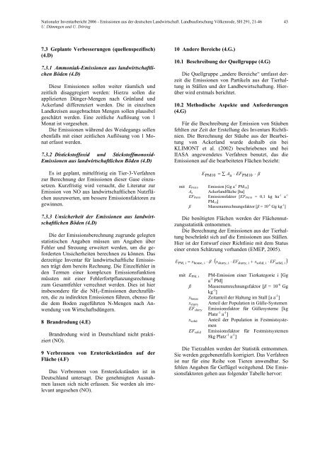 Nationaler Inventarbericht 2006 : Emissionen aus der ... - vTI