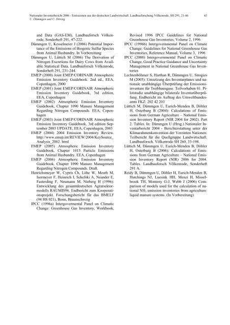 Nationaler Inventarbericht 2006 : Emissionen aus der ... - vTI