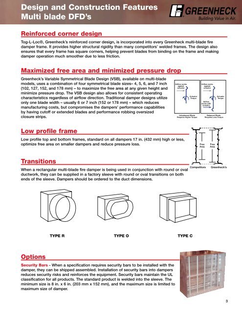 Dynamic & Static Rated Fire Dampers, Ceiling Radiation Dampers