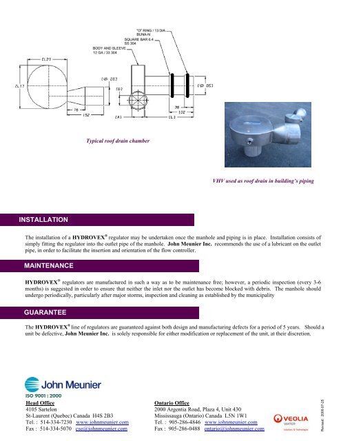 ®Hydrovex® VHV / SVHV Vertical Vortex Flow Regulator