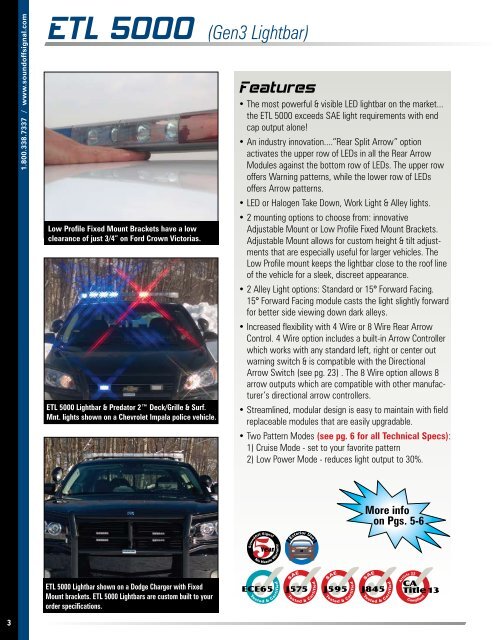 LED Light Bar - 5.6 - Police Lights: Red, White and Blue