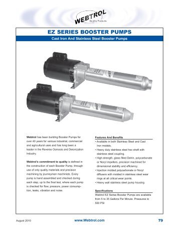 EZ SERIES BOOSTER PUMPS - Puerto Rico Suppliers .com